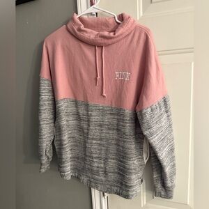 PINK Victoria's Secret Women's Cowl Neck Sweater - Pink and Gray